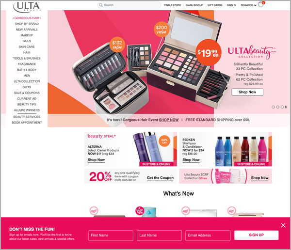 Ulta Homepage