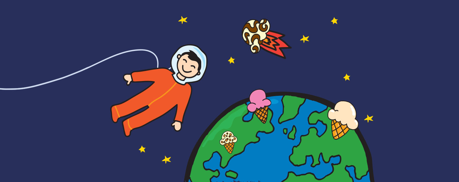 Ben & Jerry's Illustration - Ice Cream in Space
